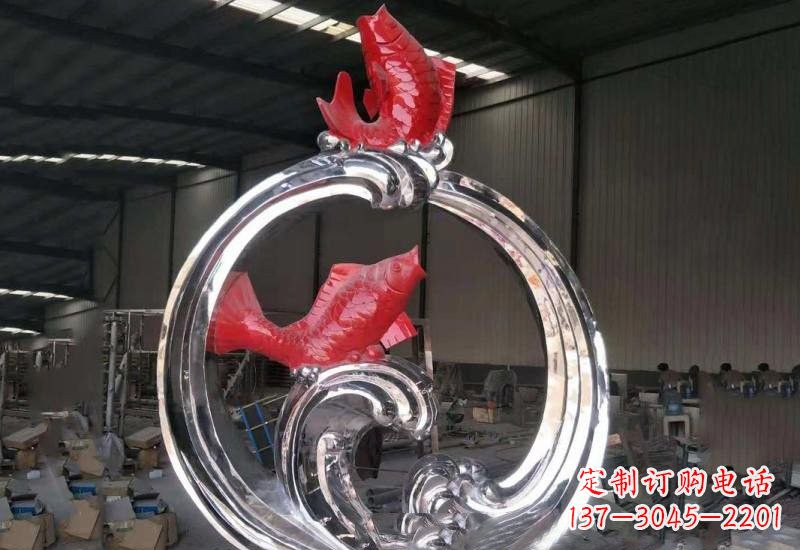 甘肃不锈钢跃龙门雕塑——浪漫传奇的见证