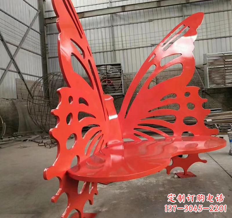 甘肃不锈钢蝴蝶座椅雕塑美丽的艺术作品
