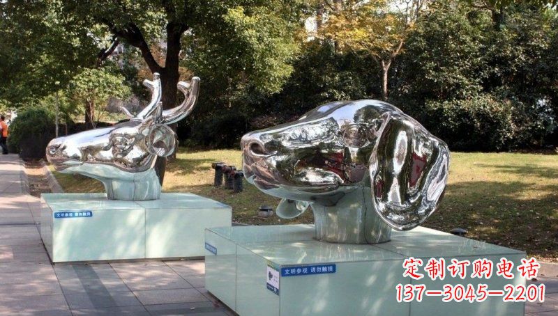 甘肃不锈钢十二生肖动物头像雕塑的魅力