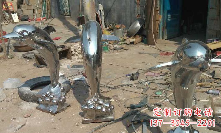 甘肃不锈钢海豚雕塑——美丽的海洋之灵