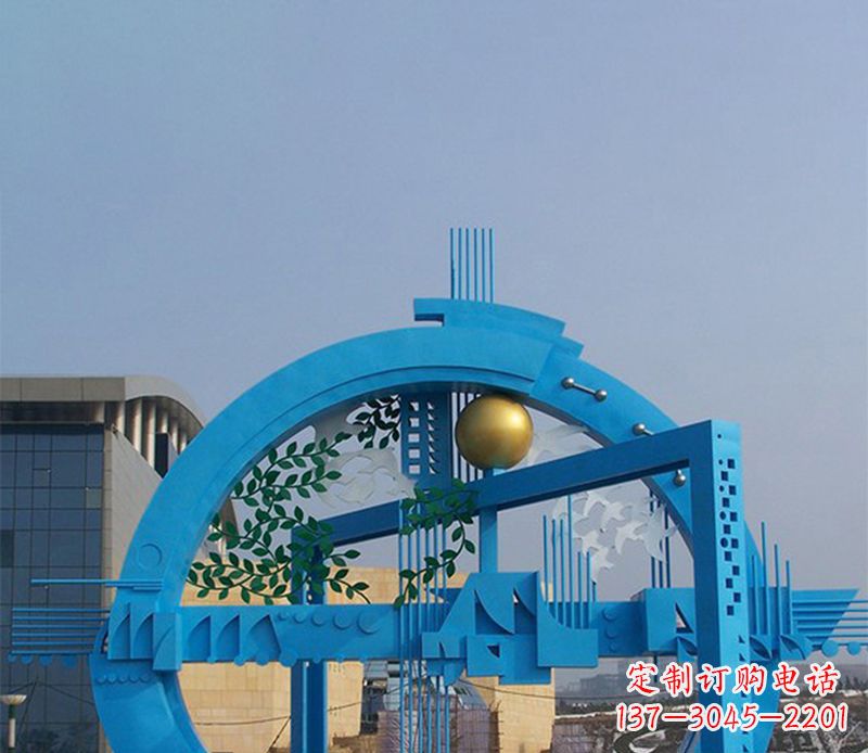 甘肃不锈钢拱桥雕塑美丽的艺术品