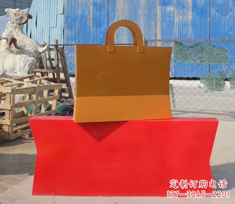 甘肃精美不锈钢购物袋雕塑