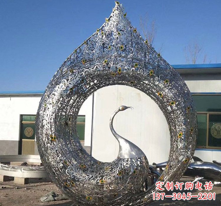甘肃优雅的不锈钢孔雀雕塑