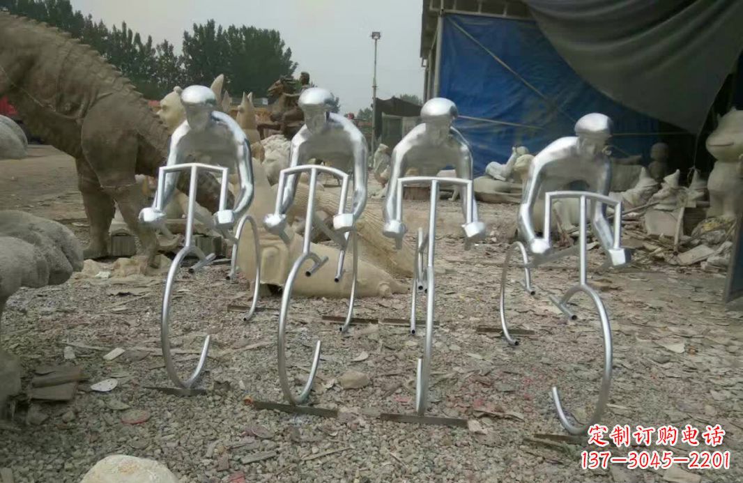 甘肃不锈钢自行车雕塑——美丽的自行车文化精神