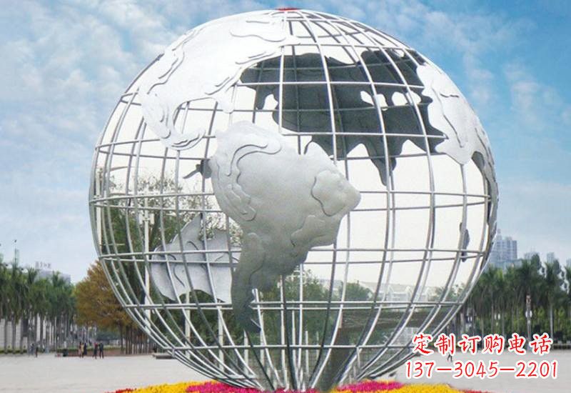 甘肃不锈钢地球雕塑象征着和平与友谊
