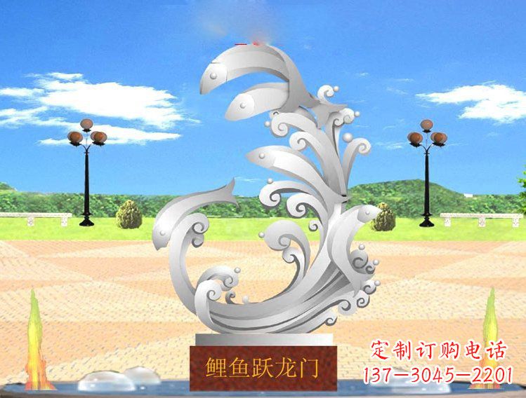 甘肃不锈钢广场上的龙雕塑