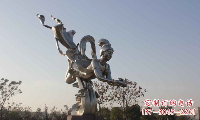甘肃不锈钢蟠桃仙女雕塑美丽的传说