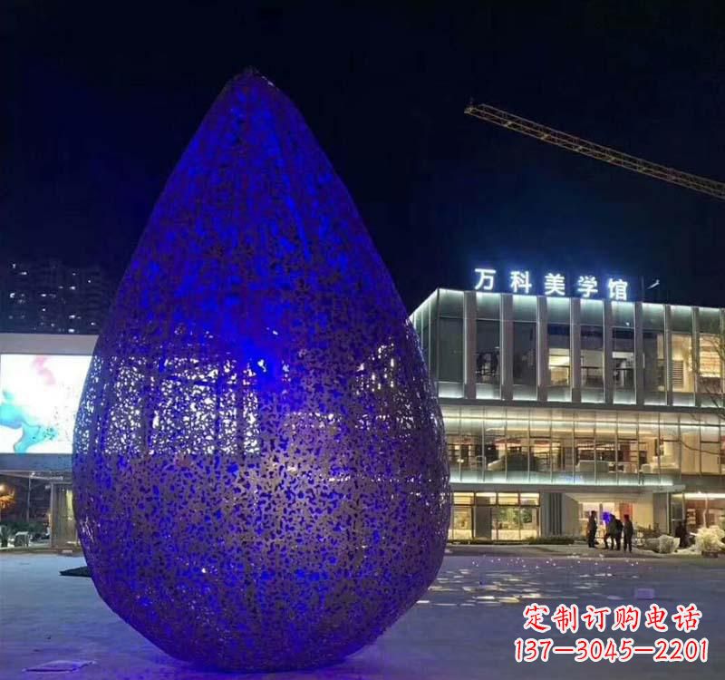 甘肃不锈钢水滴雕塑-自然之美