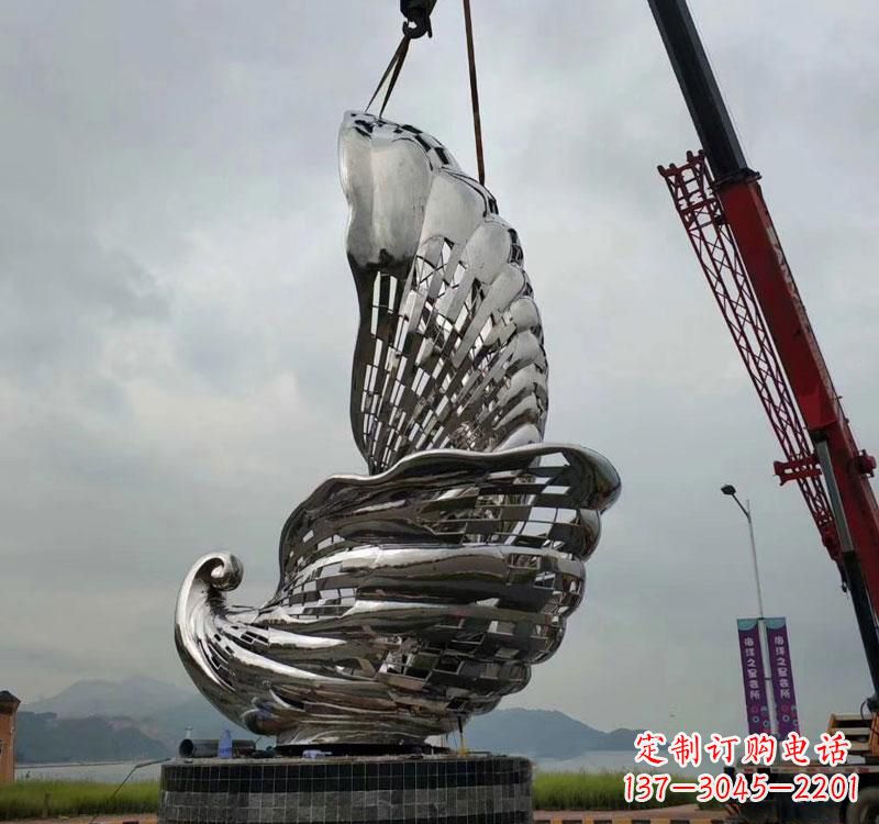 甘肃不锈钢海螺雕塑象征着海洋的美丽