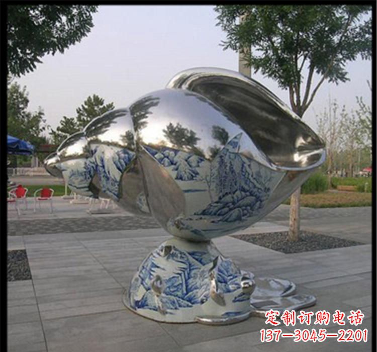 甘肃不锈钢海螺景观雕塑精美的海景景观