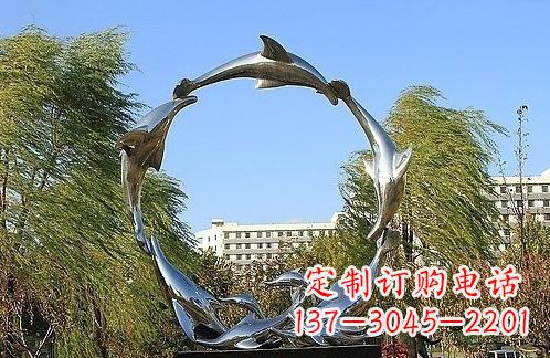 甘肃不锈钢海豚雕塑美的化身