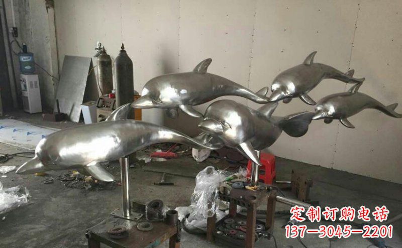 甘肃不锈钢海豚雕塑