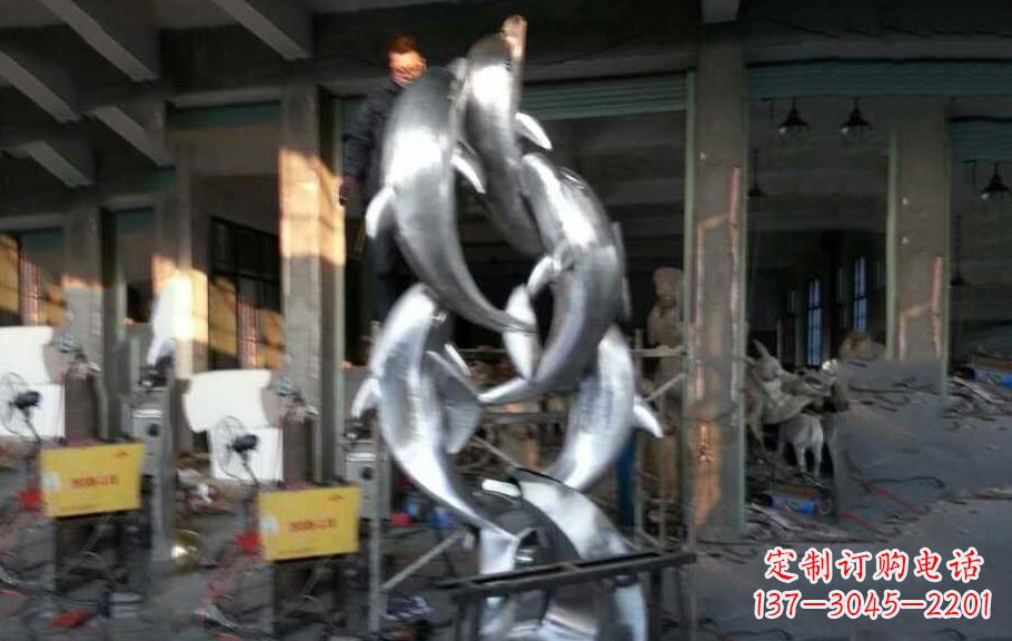 甘肃不锈钢海豚雕塑漂亮的海洋艺术品