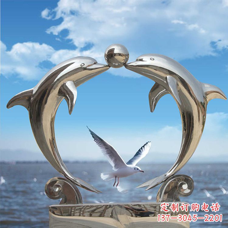 甘肃不锈钢海豚雕塑精美的海洋之美
