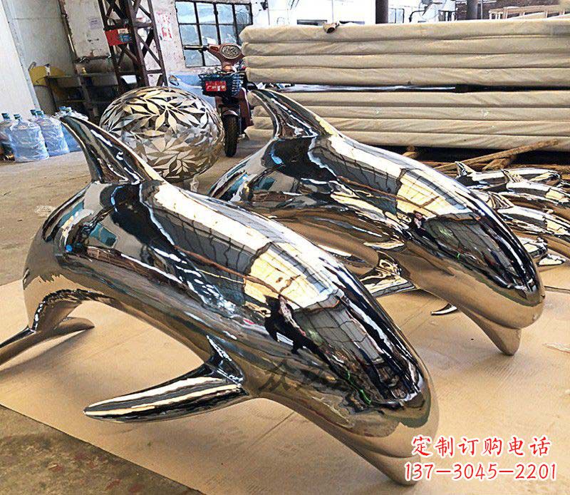甘肃不锈钢海豚雕塑传承美丽的海洋文化