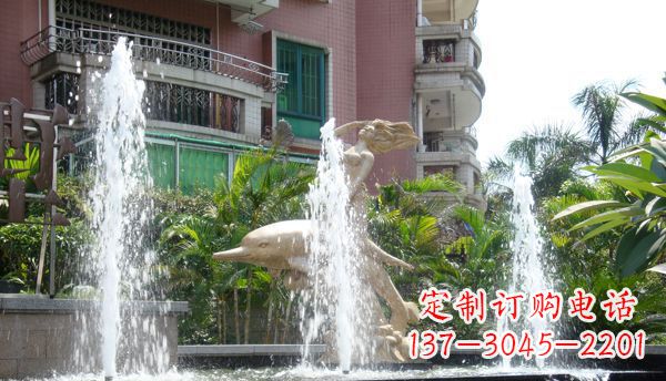 甘肃不锈钢海豚喷泉雕塑精美的海洋艺术