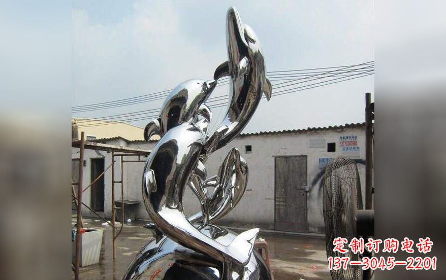 甘肃海豚之美——不锈钢海豚雕塑