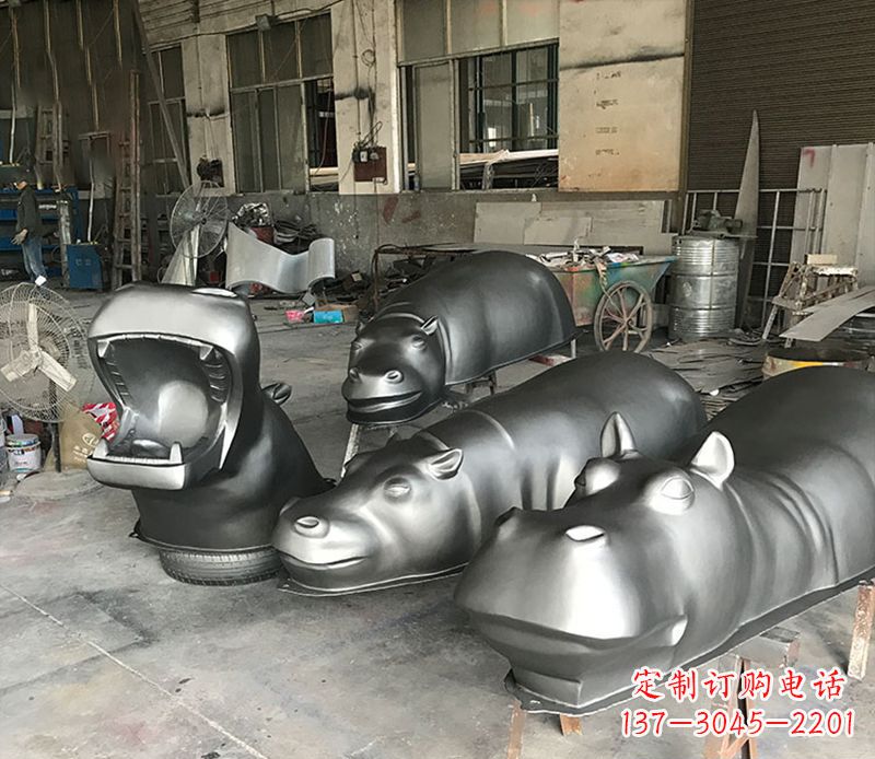 甘肃不锈钢河马雕塑——艺术与自然的完美结合
