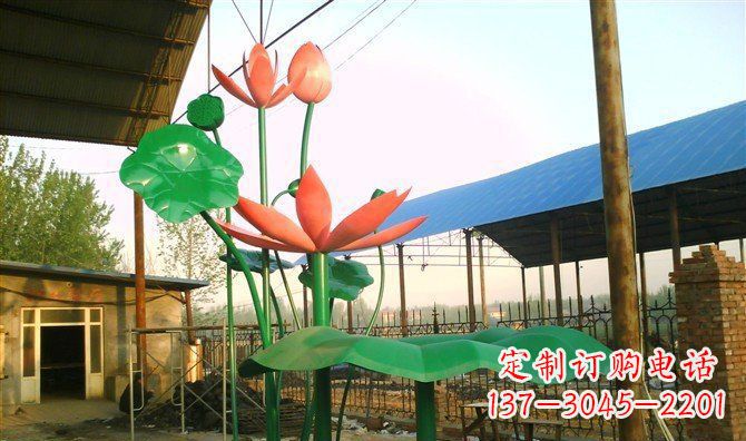 甘肃不锈钢荷叶雕塑精美而优雅