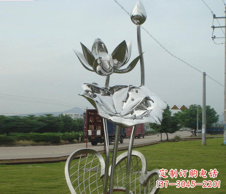 甘肃精美不锈钢荷叶雕塑