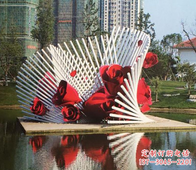 甘肃不锈钢玫瑰雕塑——美丽的艺术之作