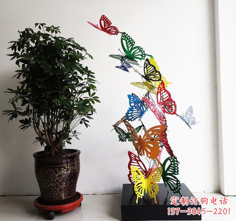 甘肃不锈钢蝴蝶雕塑精美的艺术品