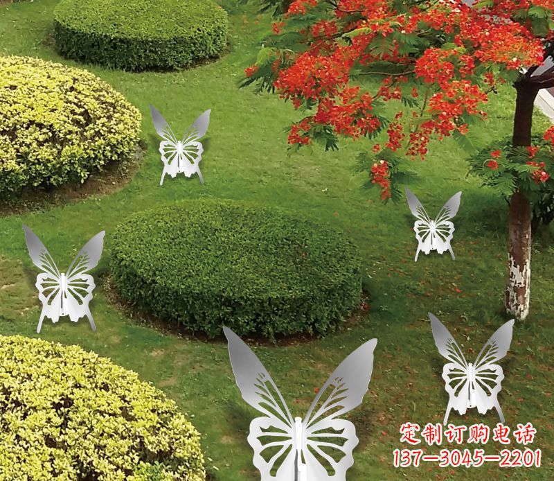 甘肃灵动飞舞不锈钢蝴蝶雕塑