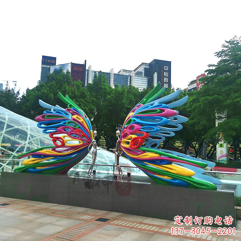 甘肃蝴蝶城市广场步道装饰雕塑