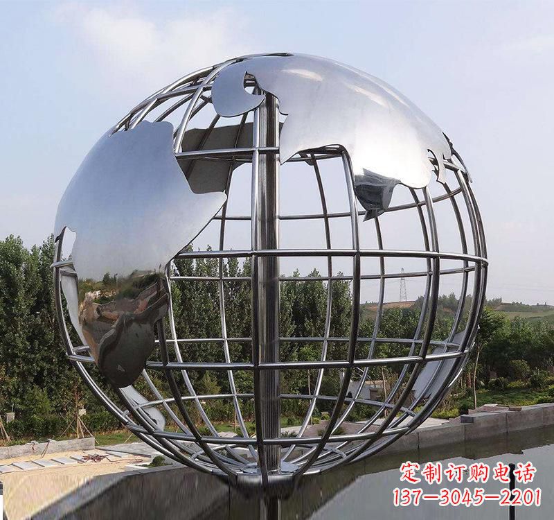 甘肃不锈钢户外地球仪雕塑一件既美观又能提醒人们环保的艺术品