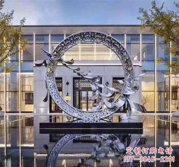 甘肃大雁飞翔,不锈钢户外雕塑雍容陈列