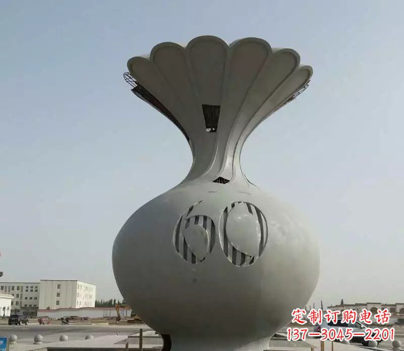 甘肃精美不锈钢花篮雕塑