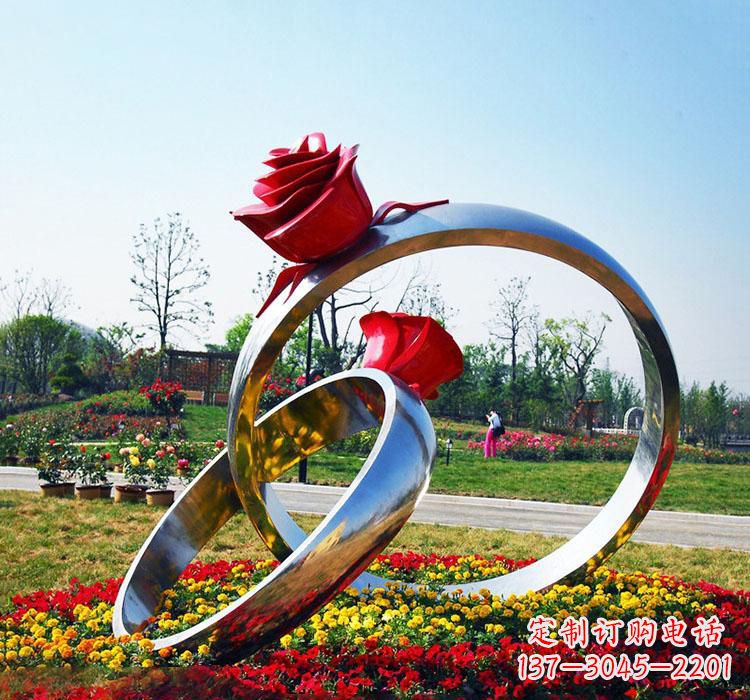 甘肃精美不锈钢戒指雕塑