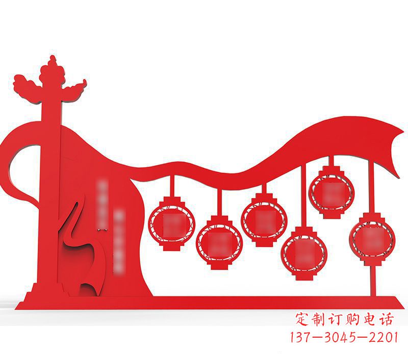 甘肃灯笼雕塑传承社会主义核心价值观