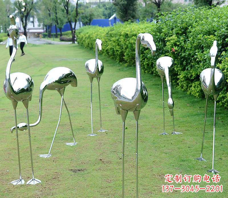 甘肃不锈钢火烈鸟雕塑美丽的艺术杰作