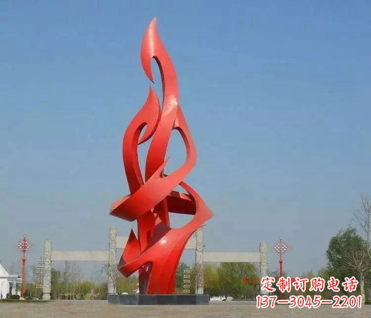 甘肃火苗雕塑点缀城市景观
