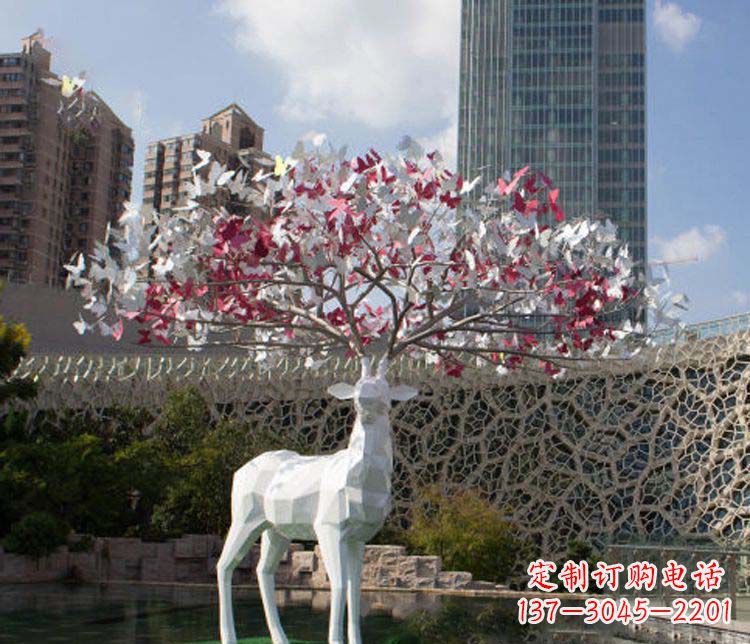 甘肃不锈钢梅花鹿雕塑艺术的精美结晶