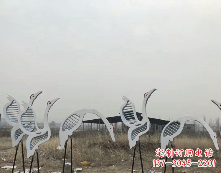 甘肃精美不锈钢仙鹤雕塑