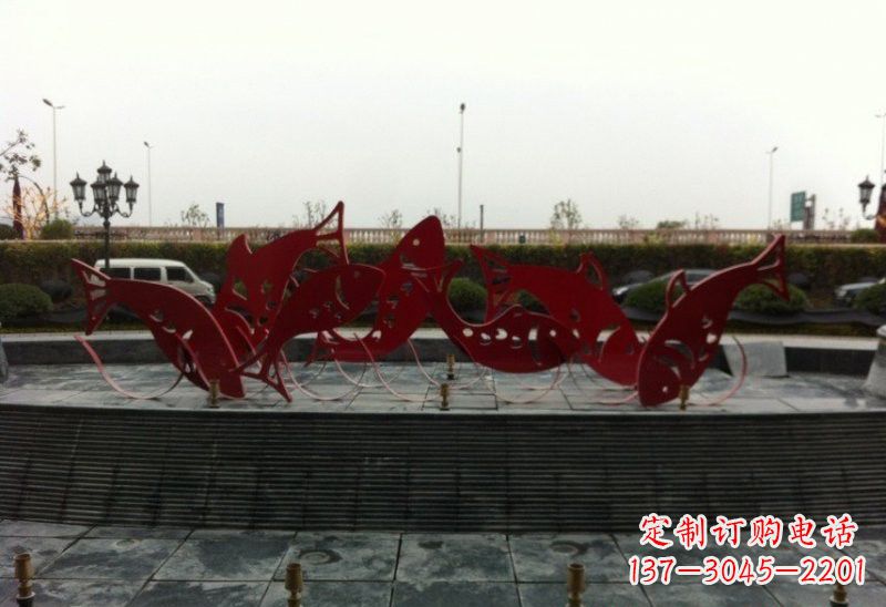甘肃不锈钢剪纸鲤鱼雕塑精巧美观