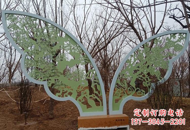 甘肃不锈钢剪纸蝴蝶翅膀雕塑