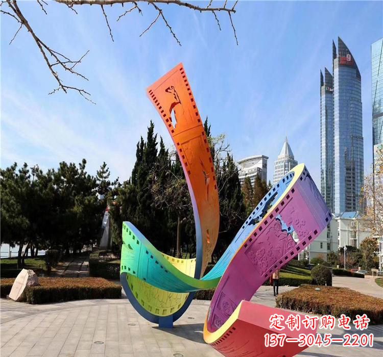 甘肃波浪状的不锈钢胶卷雕塑