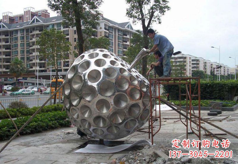甘肃不锈钢苹果雕塑