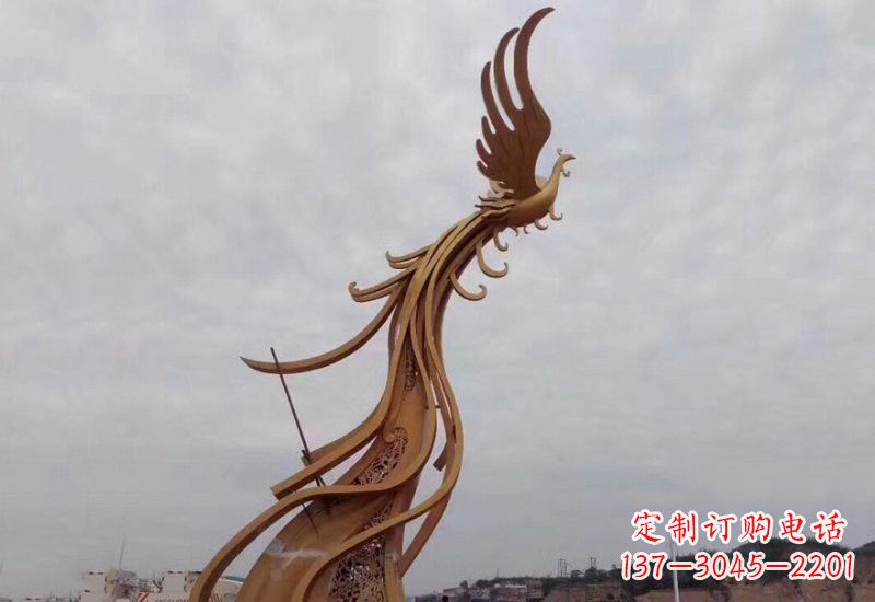 甘肃不锈钢凤凰雕塑精致美观