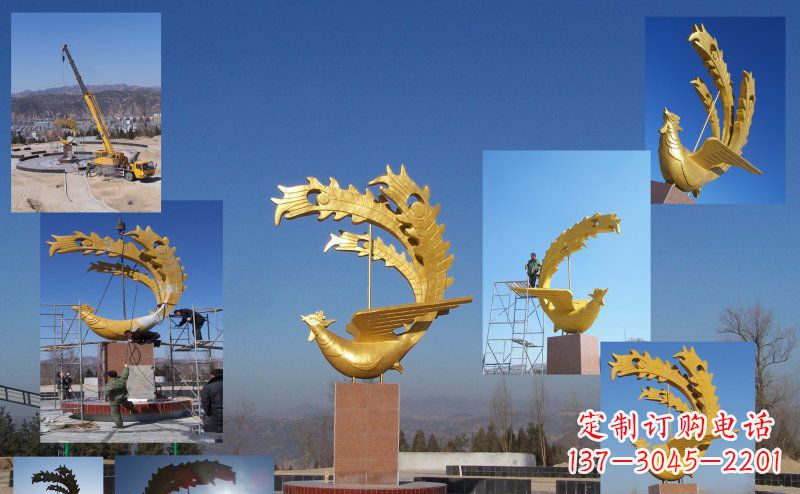 甘肃凤凰金色雕塑——展现凤凰之美