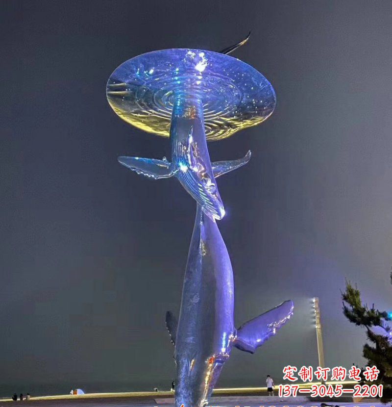 甘肃不锈钢鲸鱼雕塑——传承着海洋的精灵魅力