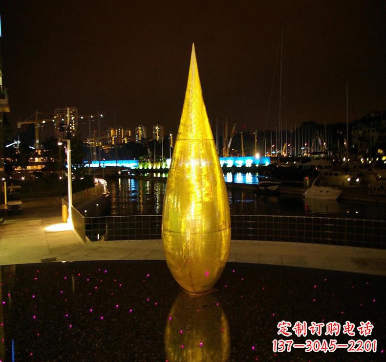 甘肃不锈钢水滴雕塑给环境带来美丽