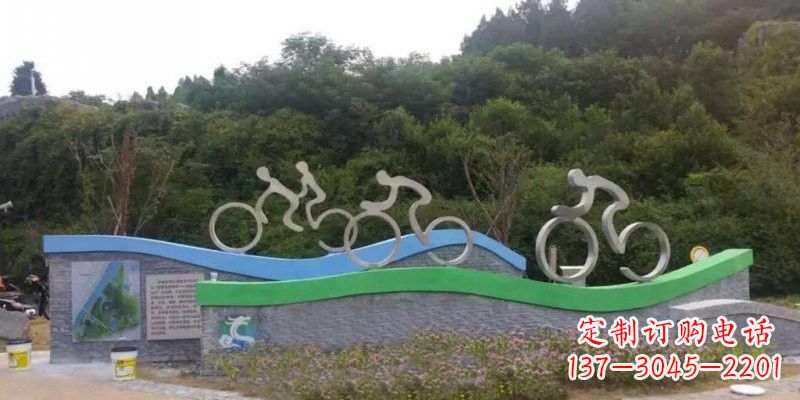 甘肃不锈钢自行车雕塑——给景区增添一抹绚烂