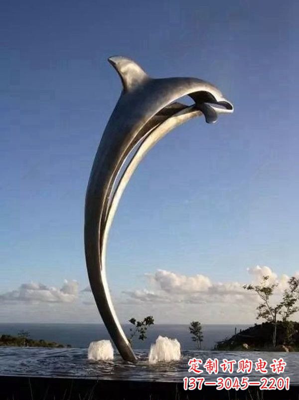 甘肃不锈钢海豚雕塑让游客流连忘返