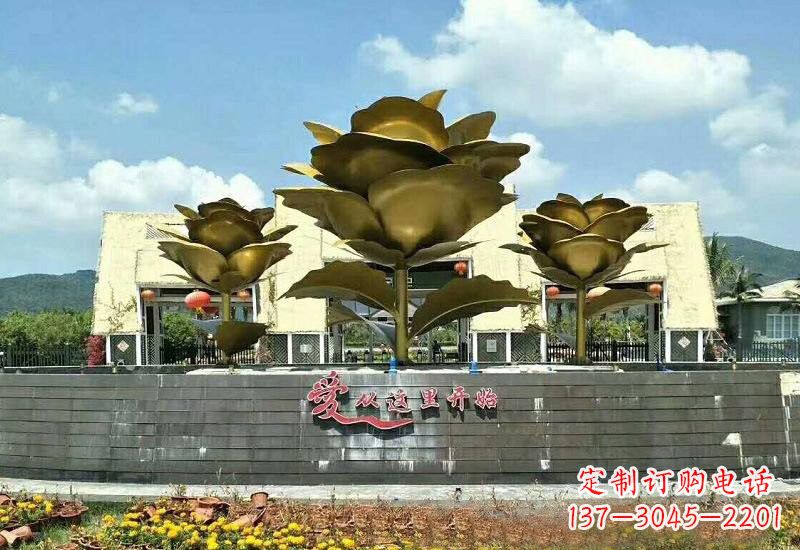 甘肃不锈钢玫瑰雕塑美丽的艺术品
