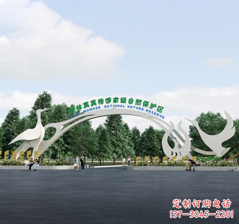 甘肃不锈钢景区拱门雕塑精美绝伦