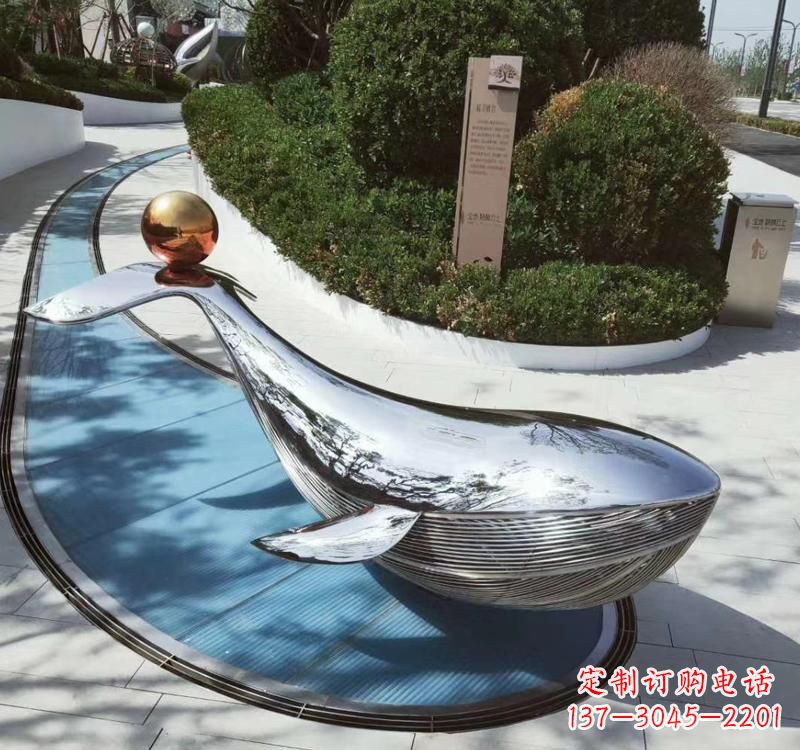 甘肃精美不锈钢海豚雕塑